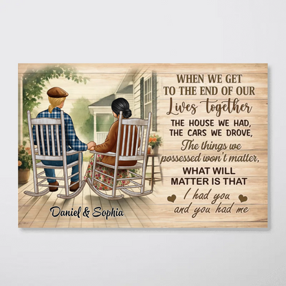 Old Couple Sitting On The Porch Personalized Poster, Heartfelt Valentine's Day Gift For Couple, For Him, For Her, Husband, Wife