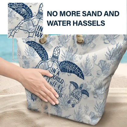 Toile De Jouy World Full Of Grandmas - Personalized Beach Bag