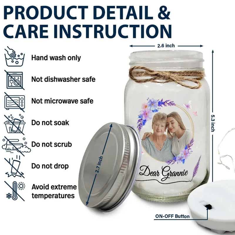 Custom Photo An Important Piece of My Life - Personalized Mason Jar Light