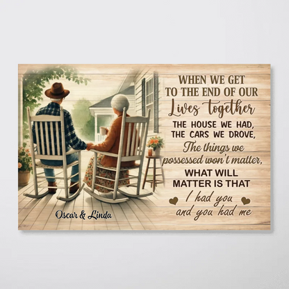 Old Couple Sitting On The Porch Personalized Poster, Heartfelt Valentine's Day Gift For Him, For Her, Husband, Wife