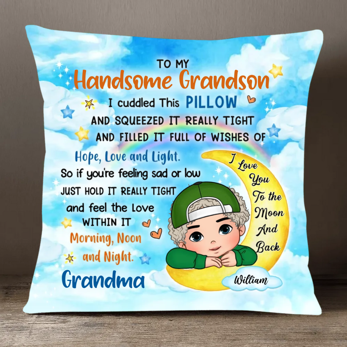 Personalized Gift For Granddaughter To My Granddaughter Kid Moon Pillow