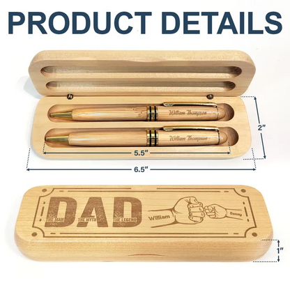 Dad The Man The Myth - Personalized Wooden Pen Set