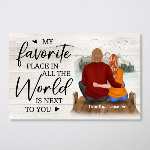 Favorite Place In All The World Lake View Couple Personalized Poster