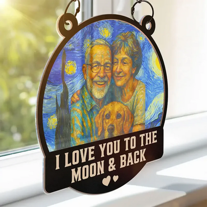 Custom Photo You And Me We Got This Under Starry Night - Personalized Window Hanging Suncatcher Ornament