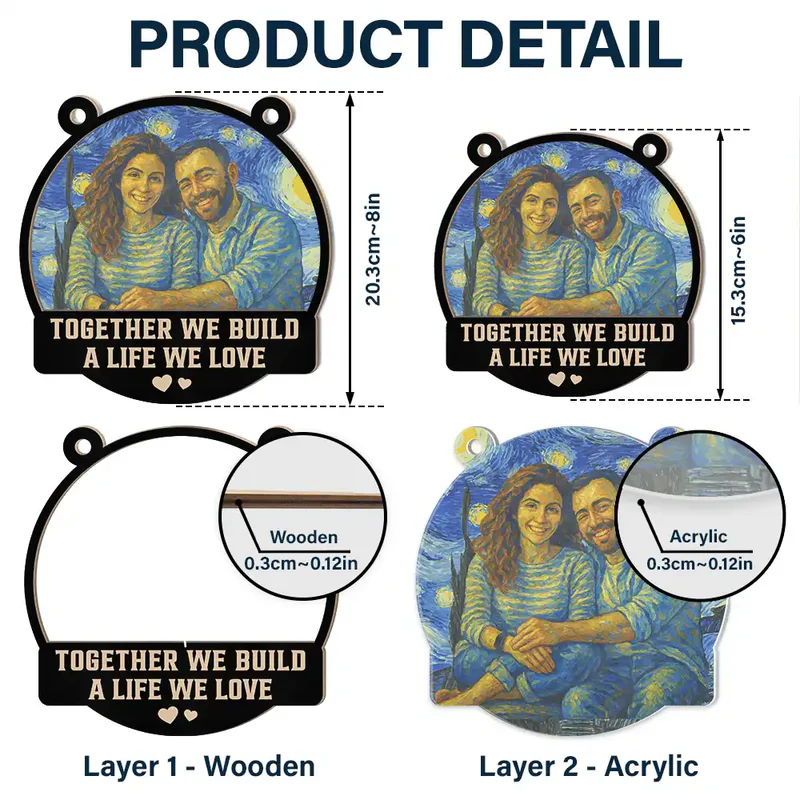 Custom Photo You And Me We Got This Under Starry Night - Personalized Window Hanging Suncatcher Ornament