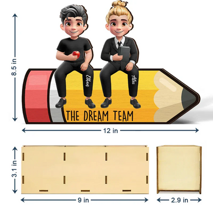 The Dream Team - Personalized Wooden Pen Pencil Holder