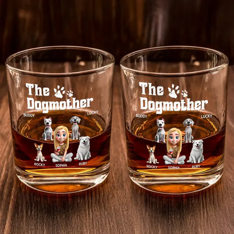 The Dogfather 3D Effect - Personalized Whiskey Glass