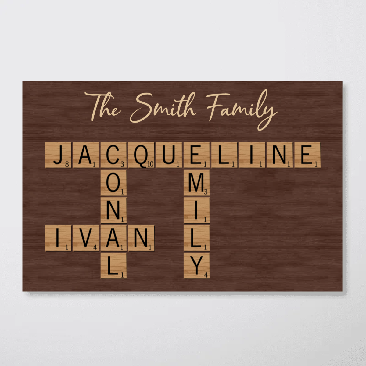 Family Crossword Puzzle Art Created In A Moment, Treasured Forever Personalized Horizontal Poster