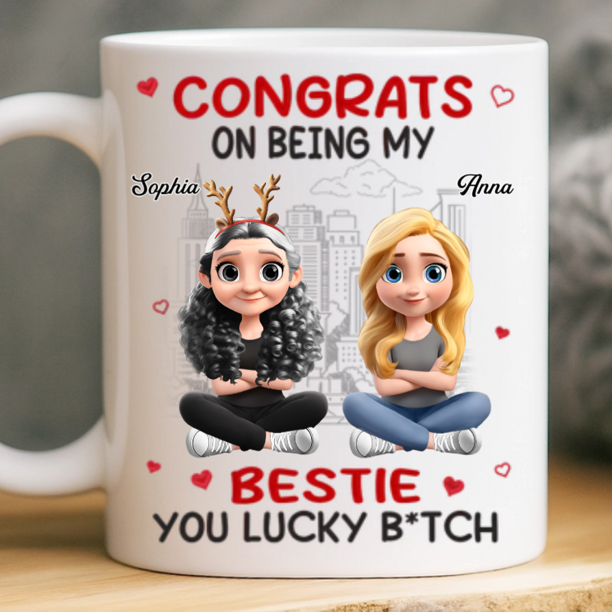 Custom Mug - Personalized Best Friend Birthday Gifts For Women, Besties, Sisters, BFF - Caffeine & Confessions