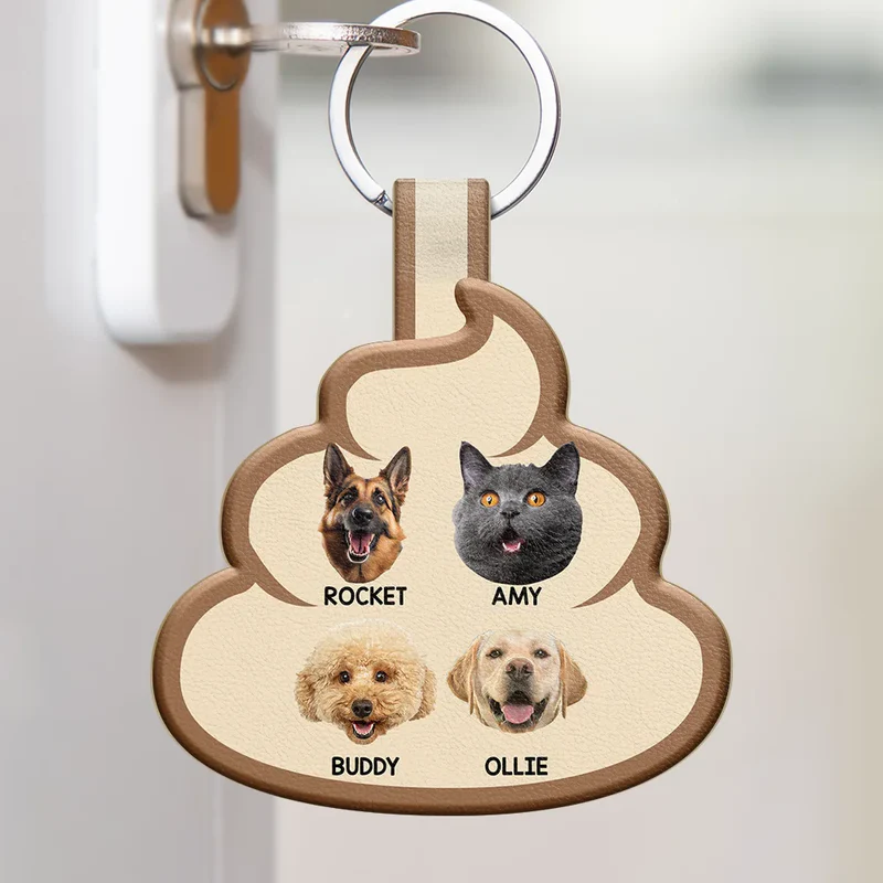Custom Photo Every Poo I Do - Personalized Custom Shaped Leather Keychain