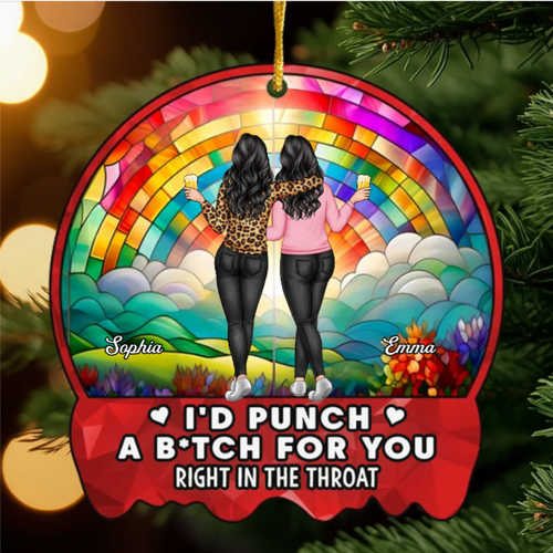 Custom Hologram Acrylic Ornament - Personalized Christmas Best Friend Birthday Gifts For Women, Besties, Sisters, BFF - Friendship Is The Best Gift