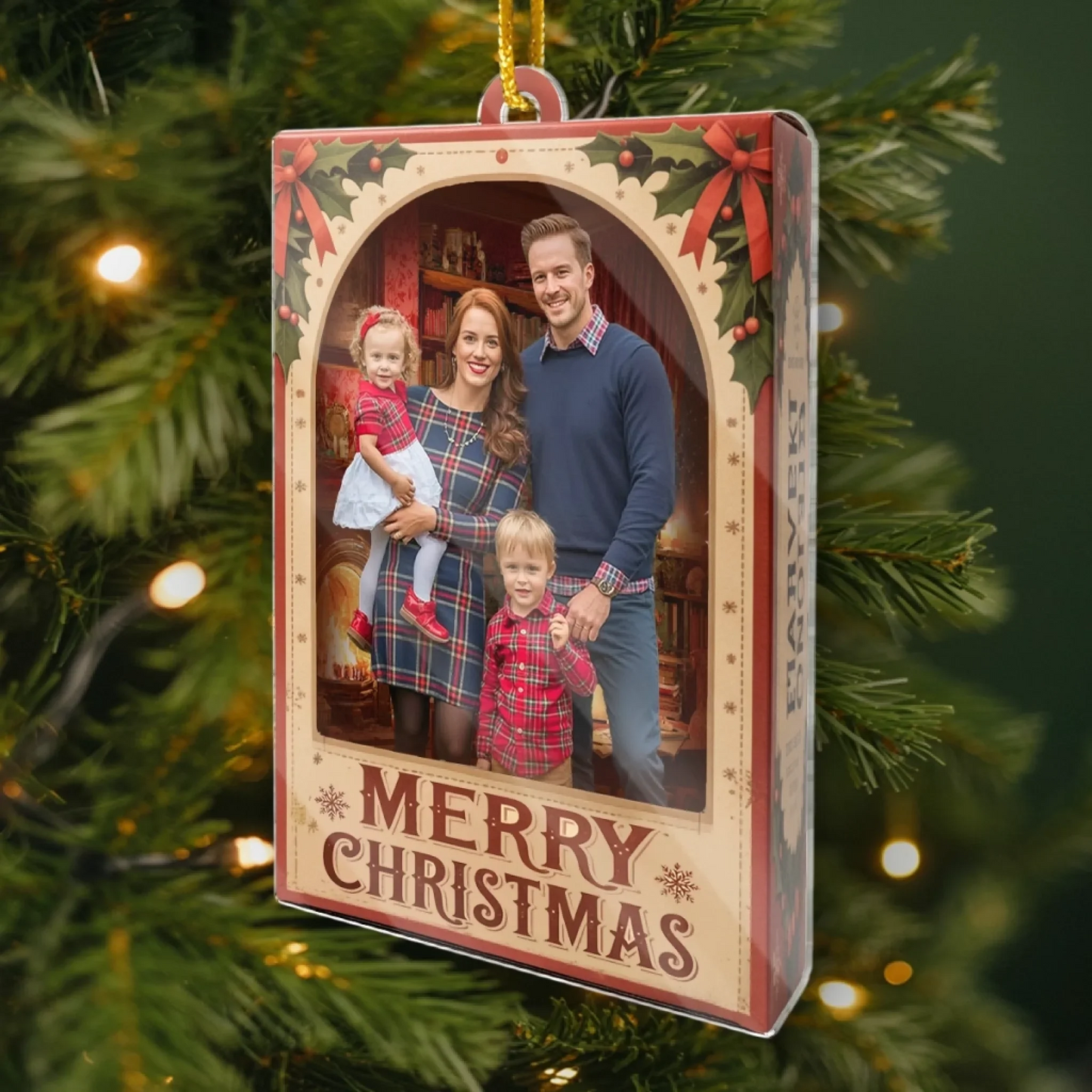 Custom Photo Acrylic Ornament - Personalized Christmas Birthday Gifts For Mom, Dad, Brother, Sister, Kids