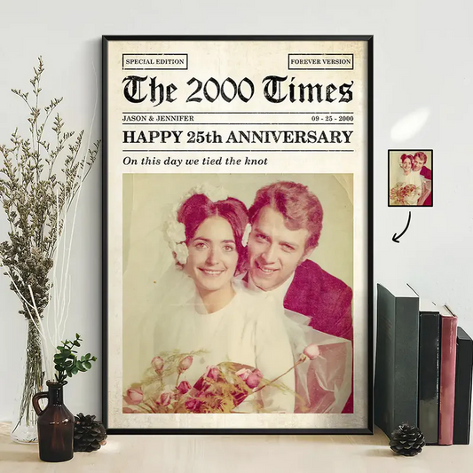 Custom Photo Anniversary Poster For Couple - Personalized Poster