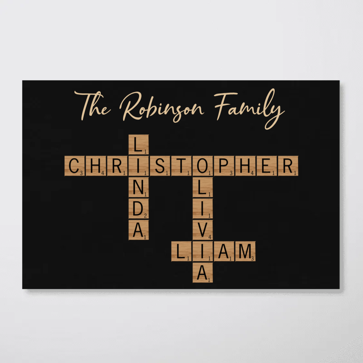 Family Crossword Puzzle Art Created In A Moment, Treasured Forever Personalized Horizontal Poster