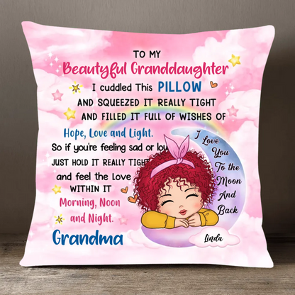 Personalized Gift For Granddaughter To My Granddaughter Kid Moon Pillow