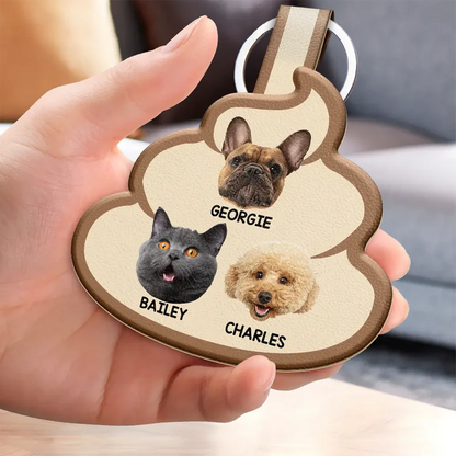 Custom Photo Every Poo I Do - Personalized Custom Shaped Leather Keychain
