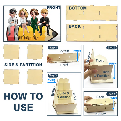 The Dream Team - Personalized Wooden Pen Pencil Holder