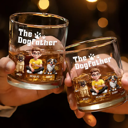 The Dogfather 3D Effect - Personalized Whiskey Glass