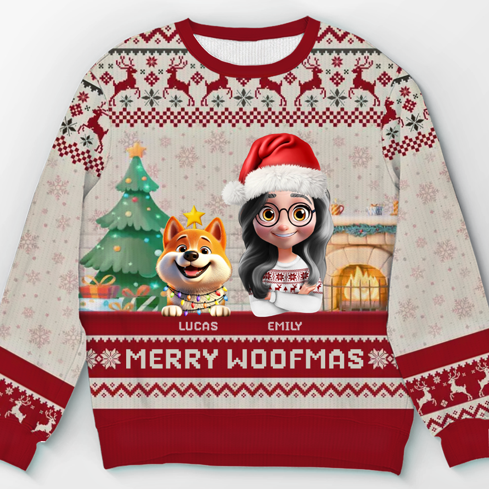 Custom Unisex Ugly Sweatshirt - Personalized Christmas Birthday Gifts For Dog Lovers, Dog Dad And Mom - Santa Paws Is Coming To Town