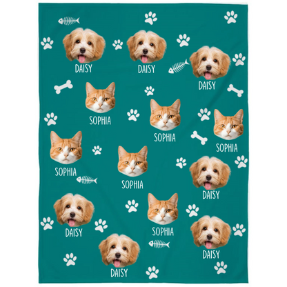 Upload Your Photo Blanket For Dog, Cat Lovers - Custom Photo Pet New