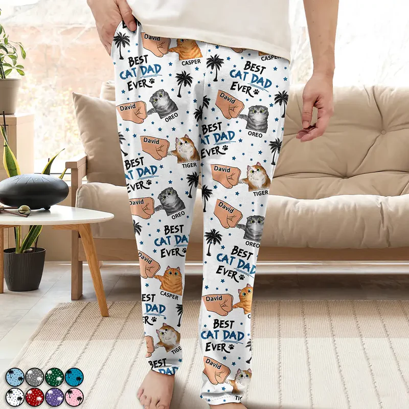 Best Cat Dad Ever - Personalized Pajama Pants