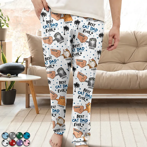 Best Cat Dad Ever - Personalized Pajama Pants