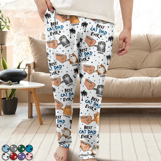 Best Cat Dad Ever - Personalized Pajama Pants