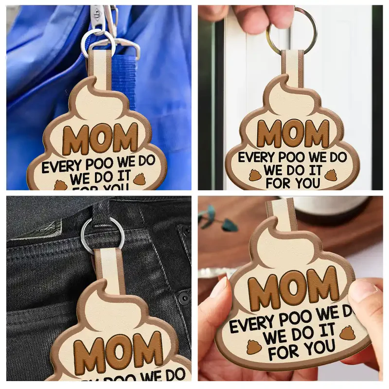 Custom Photo Every Poo I Do - Personalized Custom Shaped Leather Keychain