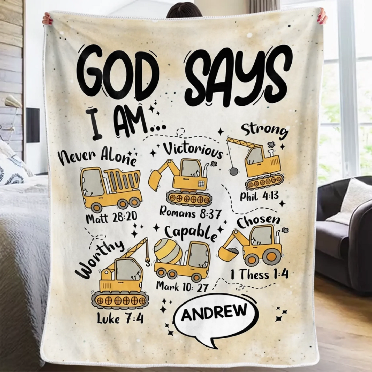 Custom Blanket - Personalized Birthday Gifts For Kids - God Says I Am Truly Loved