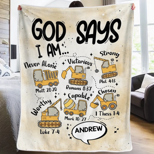 Custom Blanket - Personalized Birthday Gifts For Kids - God Says I Am Truly Loved