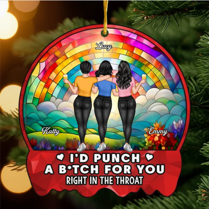 Custom Hologram Acrylic Ornament - Personalized Christmas Best Friend Birthday Gifts For Women, Besties, Sisters, BFF - Friendship Is The Best Gift