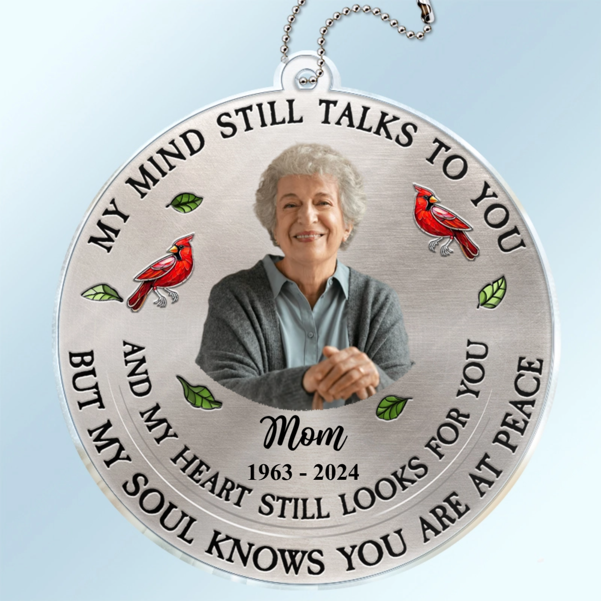 Custom Photo Memorial My Mind Still Talks To You - Personalized Acrylic Car Hanger