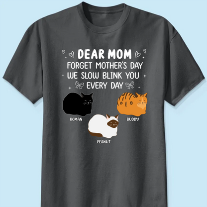 Forget Mother's Day I Slow Blink You Every Day Personalized Shirt, Funny Mother's Day, Birthday Gift for Cat Moms