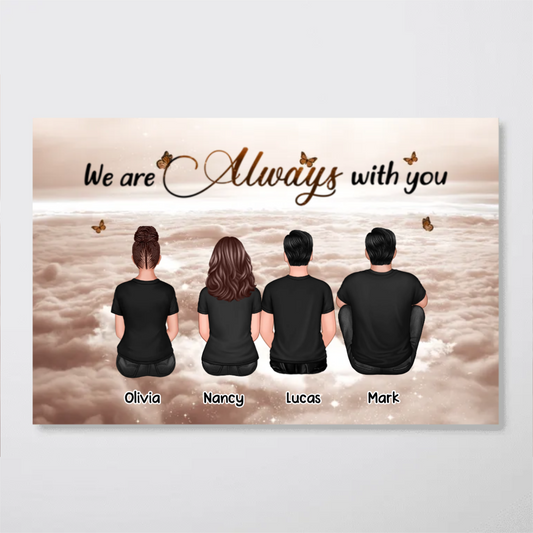 Always With You Sky Family Members, Memorial Personalized Canvas, Sympathy Gift