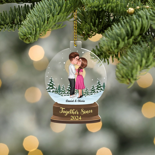 Custom Anniversary Together Since - Personalized Christmas Gifts Custom Acrylic Ornament For Couples, Gift For Him, For Her