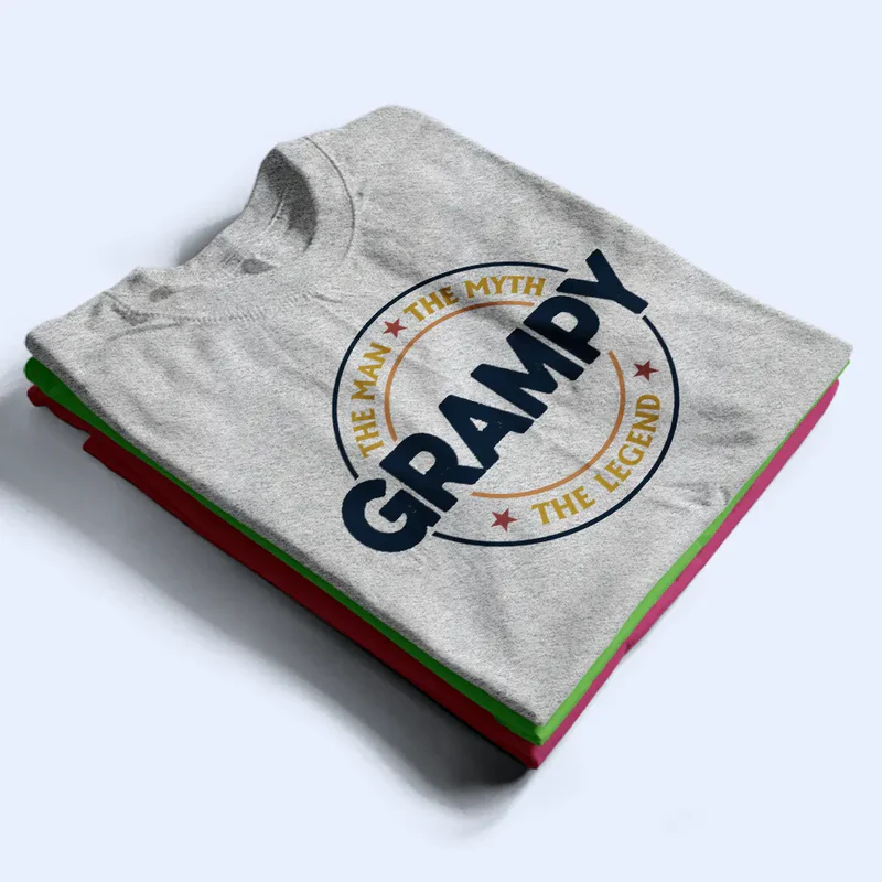 Dad Papa The Man The Myth The Legend Retro Logo With Names On Sleeves - Personalized T Shirt