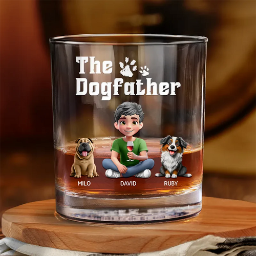 The Dogfather 3D Effect - Personalized Whiskey Glass
