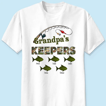 Grandpa‘s Keepers Fishing Camouflage Personalized Shirt