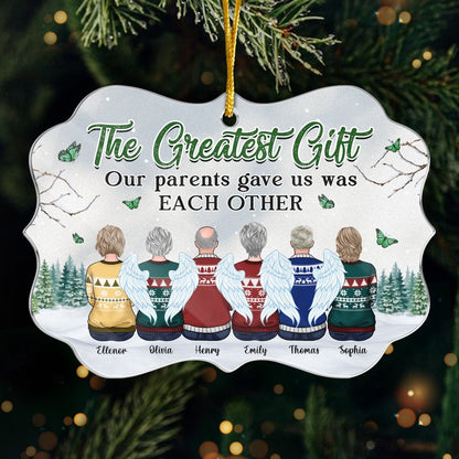 The Greatest Gift For Christmas - Family Personalized Custom Ornament - Acrylic Benelux Shaped - Christmas Gift For Family Members