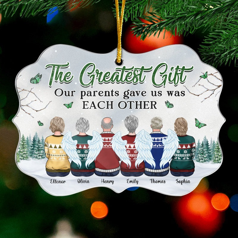 The Greatest Gift For Christmas - Family Personalized Custom Ornament - Acrylic Benelux Shaped - Christmas Gift For Family Members