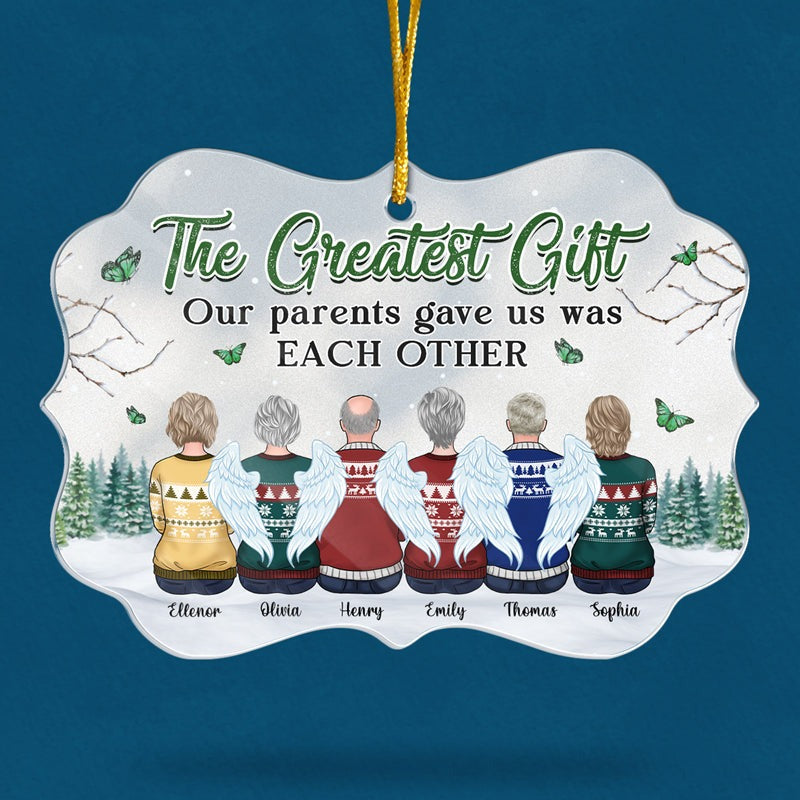 The Greatest Gift For Christmas - Family Personalized Custom Ornament - Acrylic Benelux Shaped - Christmas Gift For Family Members