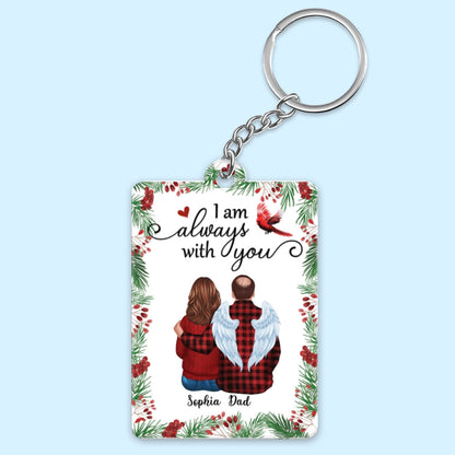 Holly Branch Memorial Family Personalized Acrylic Keychain