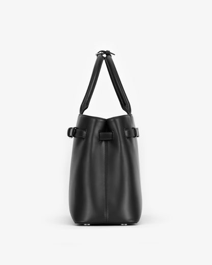 Belt Tote in Black/Gunmetal with Personalised Hardware