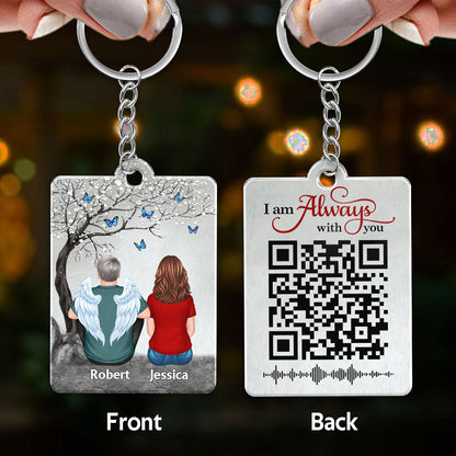 Blossom Tree Family Memorial Remembrance Keepsake Voice Message QR Code Personalized Acrylic Keychain