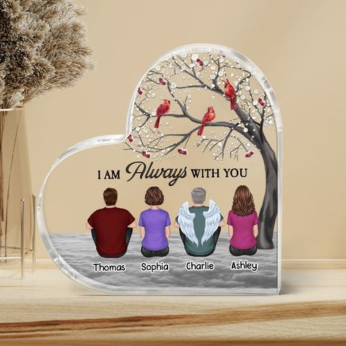 Blossom Tree Cardinal Always With You Cardinal Whole Family Memorial Remembrance Gift Personalized Heart Acrylic Plaque