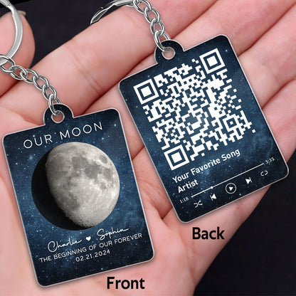 Our Moon Couple Gift Moon Phase Art Anniversary Gift For Him Gift For Her Personalized Acrylic Keychain