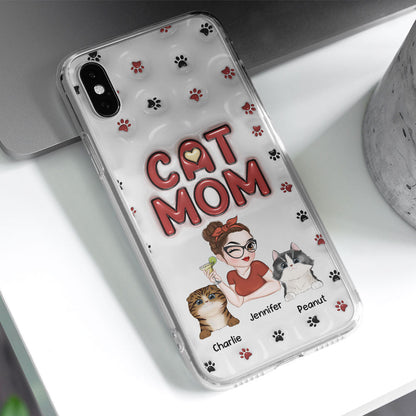 Lovely Cat Mom- Personalized Custom 3D Inflated Effect Phone Case