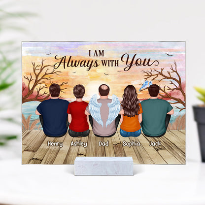 Lake View Whole Back View Family Sitting Remembrance Gift Memorial Personalized Acrylic Plaque