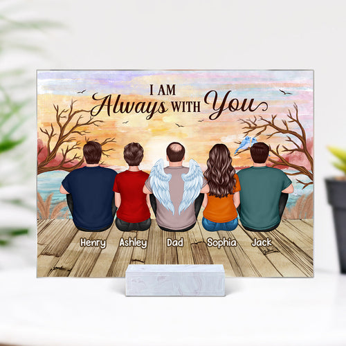 Lake View Whole Back View Family Sitting Remembrance Gift Memorial Personalized Acrylic Plaque