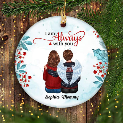 Watercolor Holly Branch Personalized Memorial Ornament